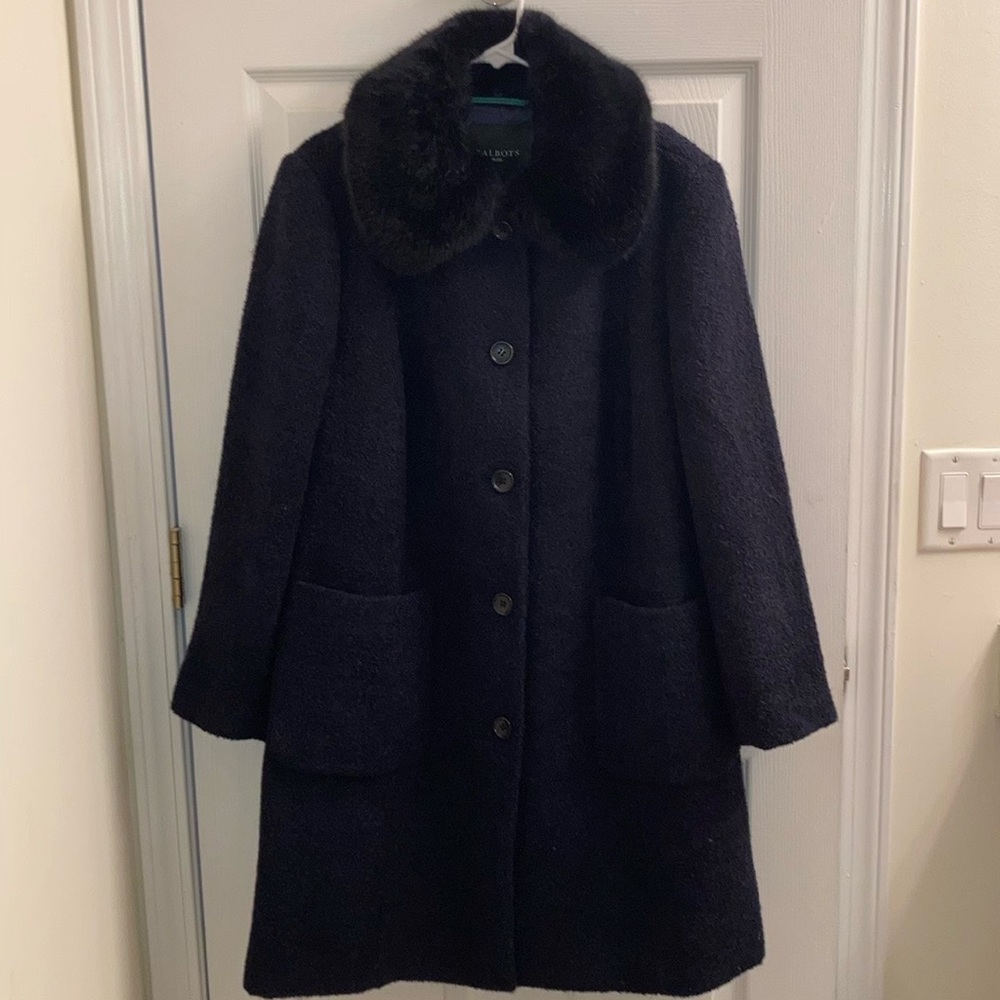 Talbots Plus Navy Wool Peacoat